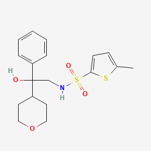 molecular formula C18H23NO4S2 B2984764 N-[2-hydroxy-2-(oxan-4-yl)-2-phenylethyl]-5-methylthiophene-2-sulfonamide CAS No. 2034258-62-1