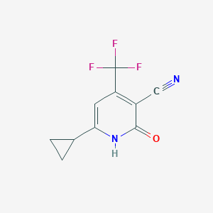 molecular formula C10H7F3N2O B2984768 6-Cyclopropyl-2-oxo-4-(trifluoromethyl)-1,2-dihydro-3-pyridinecarbonitrile CAS No. 861212-38-6
