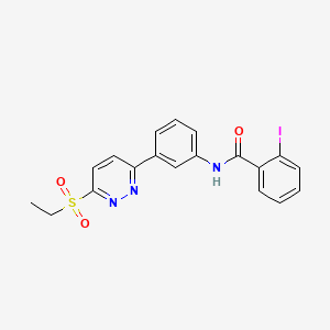 B2984770 N-(3-(6-(ethylsulfonyl)pyridazin-3-yl)phenyl)-2-iodobenzamide CAS No. 1005307-59-4