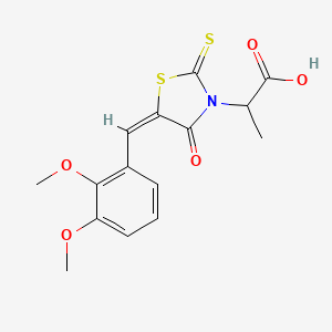 2-[(5E)-5-[(2,3-dimethoxyphenyl)methylidene]-4-oxo-2-sulfanylidene-1,3-thiazolidin-3-yl]propanoic acid