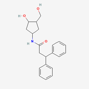 molecular formula C21H25NO3 B2984807 N-[3-Hydroxy-4-(hydroxymethyl)cyclopentyl]-3,3-diphenylpropanamide CAS No. 1421459-95-1
