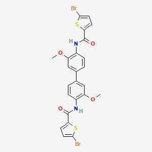 molecular formula C24H18Br2N2O4S2 B2984810 5-BROMO-N-[4'-(5-BROMOTHIOPHENE-2-AMIDO)-3,3'-DIMETHOXY-[1,1'-BIPHENYL]-4-YL]THIOPHENE-2-CARBOXAMIDE CAS No. 391224-11-6