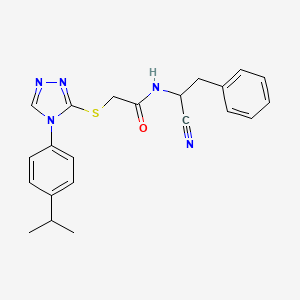 molecular formula C22H23N5OS B2984821 N-(1-cyano-2-phenylethyl)-2-({4-[4-(propan-2-yl)phenyl]-4H-1,2,4-triazol-3-yl}sulfanyl)acetamide CAS No. 1241525-67-6