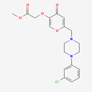molecular formula C19H21ClN2O5 B2984863 methyl 2-[(6-{[4-(3-chlorophenyl)piperazin-1-yl]methyl}-4-oxo-4H-pyran-3-yl)oxy]acetate CAS No. 898418-34-3