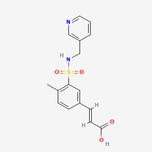 molecular formula C16H16N2O4S B2984896 (E)-3-(4-methyl-3-(N-(pyridin-3-ylmethyl)sulfamoyl)phenyl)acrylic acid CAS No. 433330-03-1
