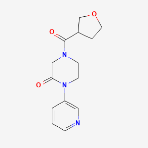 molecular formula C14H17N3O3 B2984961 4-(Oxolane-3-carbonyl)-1-(pyridin-3-yl)piperazin-2-one CAS No. 2097923-65-2
