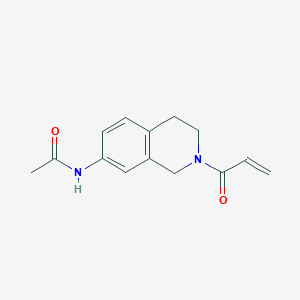 molecular formula C14H16N2O2 B2984983 N-(2-Prop-2-enoyl-3,4-dihydro-1H-isoquinolin-7-yl)acetamide CAS No. 2361640-25-5