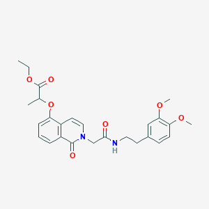 molecular formula C26H30N2O7 B2985030 ethyl 2-{[2-({[2-(3,4-dimethoxyphenyl)ethyl]carbamoyl}methyl)-1-oxo-1,2-dihydroisoquinolin-5-yl]oxy}propanoate CAS No. 868224-78-6