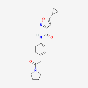 5-cyclopropyl-N-(4-(2-oxo-2-(pyrrolidin-1-yl)ethyl)phenyl)isoxazole-3-carboxamide