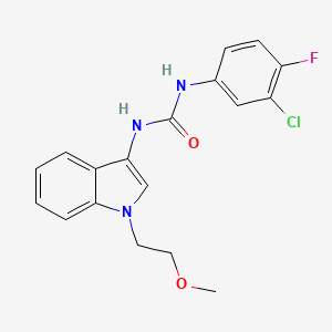 1-(3-chloro-4-fluorophenyl)-3-(1-(2-methoxyethyl)-1H-indol-3-yl)urea