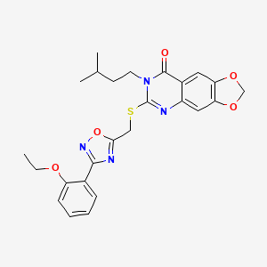 6-(((3-(2-ethoxyphenyl)-1,2,4-oxadiazol-5-yl)methyl)thio)-7-isopentyl-[1,3]dioxolo[4,5-g]quinazolin-8(7H)-one