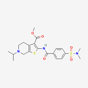 molecular formula C21H27N3O5S2 B2985063 methyl 2-(4-(N,N-dimethylsulfamoyl)benzamido)-6-isopropyl-4,5,6,7-tetrahydrothieno[2,3-c]pyridine-3-carboxylate CAS No. 449767-91-3