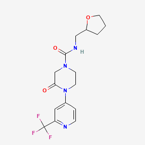 3-Oxo-N-(oxolan-2-ylmethyl)-4-[2-(trifluoromethyl)pyridin-4-yl]piperazine-1-carboxamide