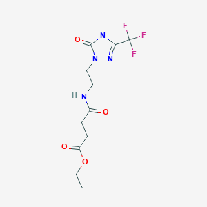 ethyl 4-((2-(4-methyl-5-oxo-3-(trifluoromethyl)-4,5-dihydro-1H-1,2,4-triazol-1-yl)ethyl)amino)-4-oxobutanoate