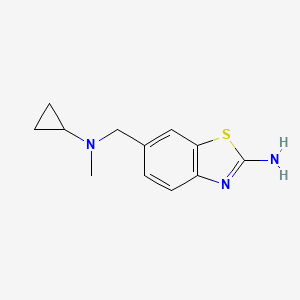 molecular formula C12H15N3S B2985087 6-{[Cyclopropyl(methyl)amino]methyl}-1,3-benzothiazol-2-amine CAS No. 1496143-70-4