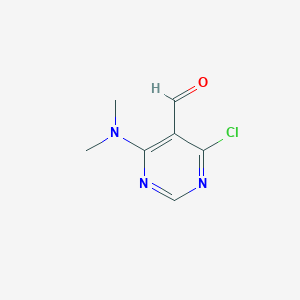 molecular formula C7H8ClN3O B2985097 4-Chloro-6-(dimethylamino)pyrimidine-5-carbaldehyde CAS No. 14160-95-3