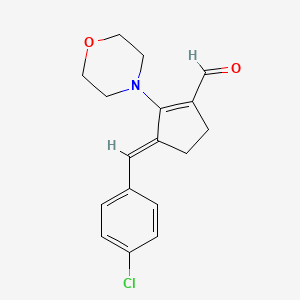 (3E)-3-[(4-chlorophenyl)methylidene]-2-(morpholin-4-yl)cyclopent-1-ene-1-carbaldehyde