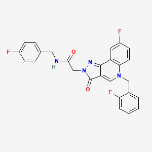 2-(8-fluoro-5-(2-fluorobenzyl)-3-oxo-3,5-dihydro-2H-pyrazolo[4,3-c]quinolin-2-yl)-N-(4-fluorobenzyl)acetamide