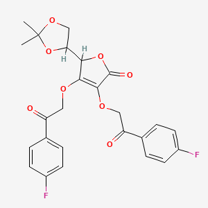 5-(2,2-dimethyl-1,3-dioxolan-4-yl)-3,4-bis[2-(4-fluorophenyl)-2-oxoethoxy]-2(5H)-furanone