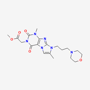 methyl 2-(1,7-dimethyl-8-(3-morpholinopropyl)-2,4-dioxo-1H-imidazo[2,1-f]purin-3(2H,4H,8H)-yl)acetate