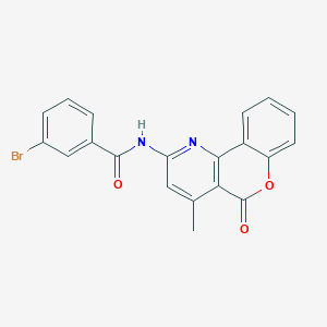 3-bromo-N-(4-methyl-5-oxochromeno[4,3-b]pyridin-2-yl)benzamide
