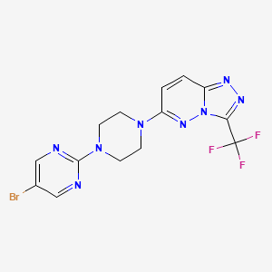 molecular formula C14H12BrF3N8 B2985128 5-Bromo-2-{4-[3-(trifluoromethyl)-[1,2,4]triazolo[4,3-b]pyridazin-6-yl]piperazin-1-yl}pyrimidine CAS No. 2380169-78-6