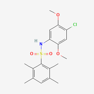 molecular formula C18H22ClNO4S B2985129 (4-Chloro-2,5-dimethoxyphenyl)[(2,3,5,6-tetramethylphenyl)sulfonyl]amine CAS No. 884615-05-8
