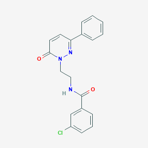 molecular formula C19H16ClN3O2 B2985133 3-chloro-N-(2-(6-oxo-3-phenylpyridazin-1(6H)-yl)ethyl)benzamide CAS No. 921528-10-1