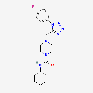 N-cyclohexyl-4-((1-(4-fluorophenyl)-1H-tetrazol-5-yl)methyl)piperazine-1-carboxamide