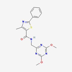 N-((4,6-dimethoxy-1,3,5-triazin-2-yl)methyl)-4-methyl-2-phenylthiazole-5-carboxamide