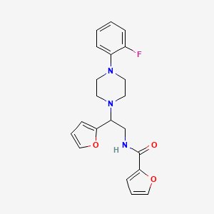 molecular formula C21H22FN3O3 B2985142 N-(2-(4-(2-fluorophenyl)piperazin-1-yl)-2-(furan-2-yl)ethyl)furan-2-carboxamide CAS No. 877633-37-9