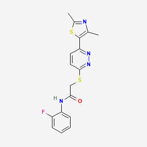 2-((6-(2,4-dimethylthiazol-5-yl)pyridazin-3-yl)thio)-N-(2-fluorophenyl)acetamide