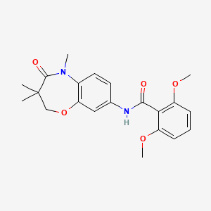 molecular formula C21H24N2O5 B2985151 2,6-dimethoxy-N-(3,3,5-trimethyl-4-oxo-2,3,4,5-tetrahydrobenzo[b][1,4]oxazepin-8-yl)benzamide CAS No. 921518-43-6