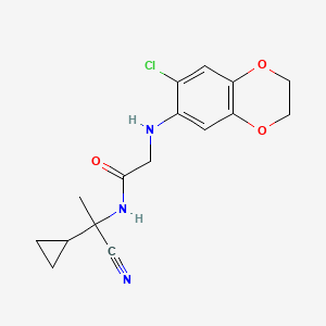molecular formula C16H18ClN3O3 B2985152 2-[(7-chloro-2,3-dihydro-1,4-benzodioxin-6-yl)amino]-N-(1-cyano-1-cyclopropylethyl)acetamide CAS No. 1197644-61-3