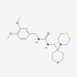 1-[(3,4-Dimethoxyphenyl)methyl]-3-[(4-thiomorpholin-4-yloxan-4-yl)methyl]urea