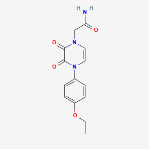molecular formula C14H15N3O4 B2985165 2-[4-(4-Ethoxyphenyl)-2,3-dioxopyrazin-1-yl]acetamide CAS No. 898463-79-1