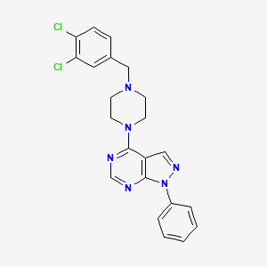 molecular formula C22H20Cl2N6 B2985168 4-(4-(3,4-dichlorobenzyl)piperazin-1-yl)-1-phenyl-1H-pyrazolo[3,4-d]pyrimidine CAS No. 612038-03-6