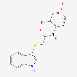 molecular formula C16H12F2N2OS B2985179 N-(2,4-difluorophenyl)-2-(1H-indol-3-ylsulfanyl)acetamide CAS No. 896676-72-5