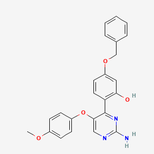 2-(2-Amino-5-(4-methoxyphenoxy)pyrimidin-4-yl)-5-(benzyloxy)phenol