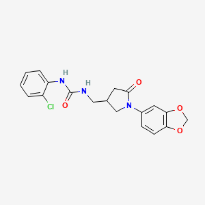 1-((1-(Benzo[d][1,3]dioxol-5-yl)-5-oxopyrrolidin-3-yl)methyl)-3-(2-chlorophenyl)urea