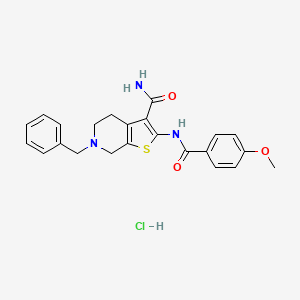6-Benzyl-2-(4-methoxybenzamido)-4,5,6,7-tetrahydrothieno[2,3-c]pyridine-3-carboxamide hydrochloride