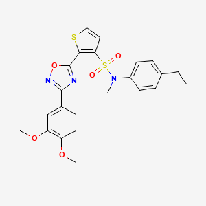2-[3-(4-ethoxy-3-methoxyphenyl)-1,2,4-oxadiazol-5-yl]-N-(4-ethylphenyl)-N-methylthiophene-3-sulfonamide