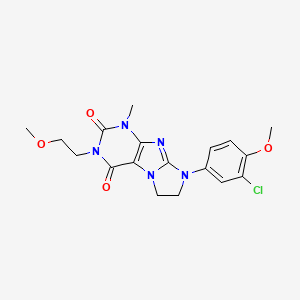 6-(3-Chloro-4-methoxyphenyl)-2-(2-methoxyethyl)-4-methyl-7,8-dihydropurino[7,8-a]imidazole-1,3-dione