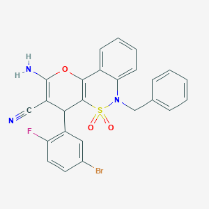 2-Amino-6-benzyl-4-(5-bromo-2-fluorophenyl)-4,6-dihydropyrano[3,2-c][2,1]benzothiazine-3-carbonitrile 5,5-dioxide