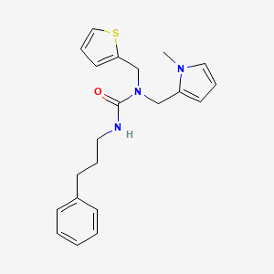 1-((1-methyl-1H-pyrrol-2-yl)methyl)-3-(3-phenylpropyl)-1-(thiophen-2-ylmethyl)urea