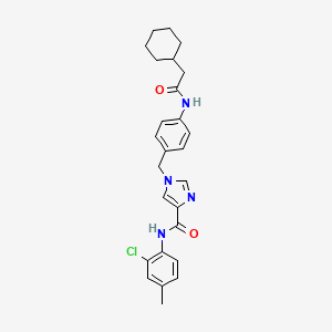 N-(2-chloro-4-methylphenyl)-1-(4-(2-cyclohexylacetamido)benzyl)-1H-imidazole-4-carboxamide
