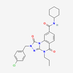 2-(4-chlorobenzyl)-N-cyclohexyl-1,5-dioxo-4-propyl-1,2,4,5-tetrahydro[1,2,4]triazolo[4,3-a]quinazoline-8-carboxamide