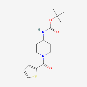 molecular formula C15H22N2O3S B2985203 Tert-butyl (1-(thiophene-2-carbonyl)piperidin-4-yl)carbamate CAS No. 651292-83-0