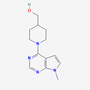 molecular formula C13H18N4O B2985209 [1-(7-Methylpyrrolo[2,3-d]pyrimidin-4-yl)piperidin-4-yl]methanol CAS No. 2415633-57-5