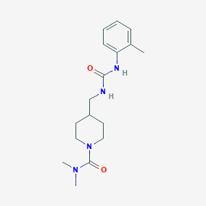molecular formula C17H26N4O2 B2985214 N,N-二甲基-4-((3-(邻甲苯基)脲基)甲基)哌啶-1-甲酰胺 CAS No. 2034602-37-2